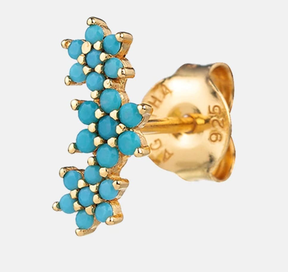 Pendiente individual Mix & Match de plata y circonitas Agatha Paris