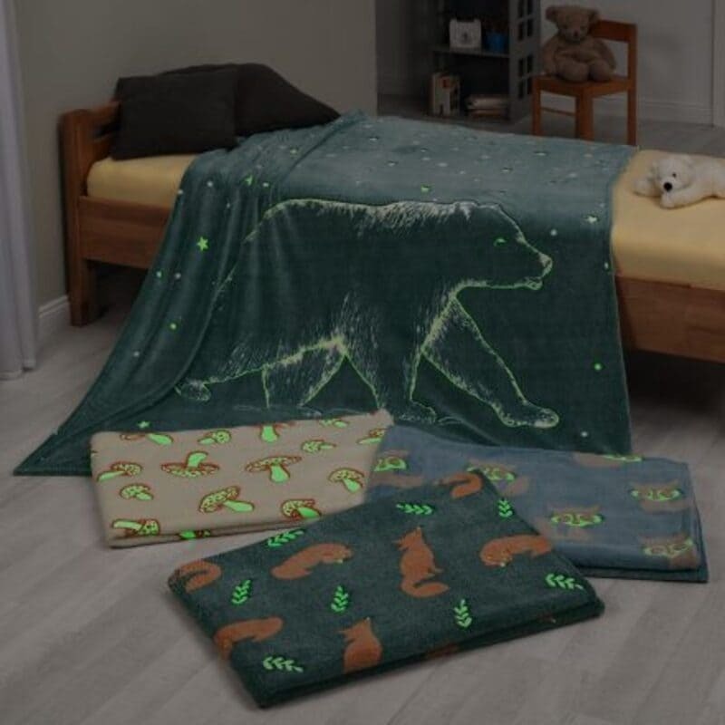 Manta que brilla en la oscuridad