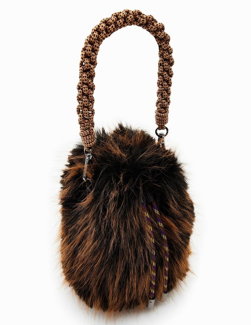 Bolso bandolera de pelo marrón de Desigual