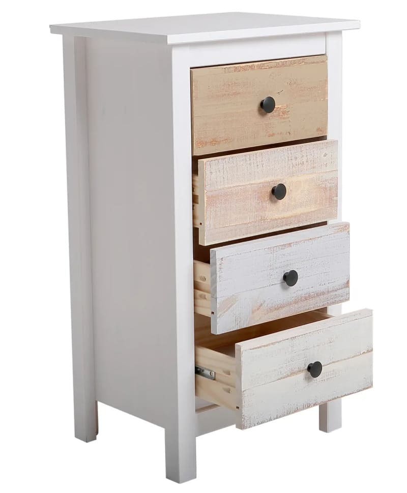 ​

Sinfonier de noche 4 cajones blanco, cajones multicolor, pino macizo

​