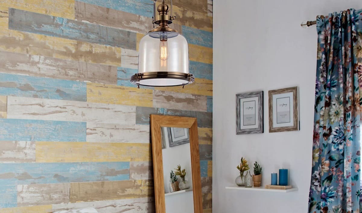 Lámpara de techo vintage marrón campana de Leroy Merlin