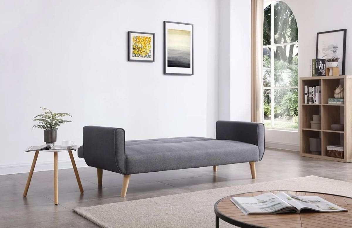 Sofá de estilo escandinavo convertible gris de 3 plazas BERLIN