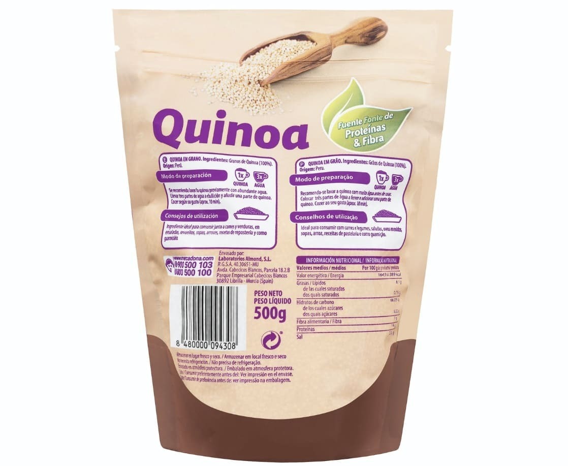 Bolsa quinoa de 500 gramos de Hacendado en Mercadona