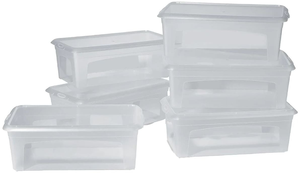 Cajas organizadoras de plástico transparente