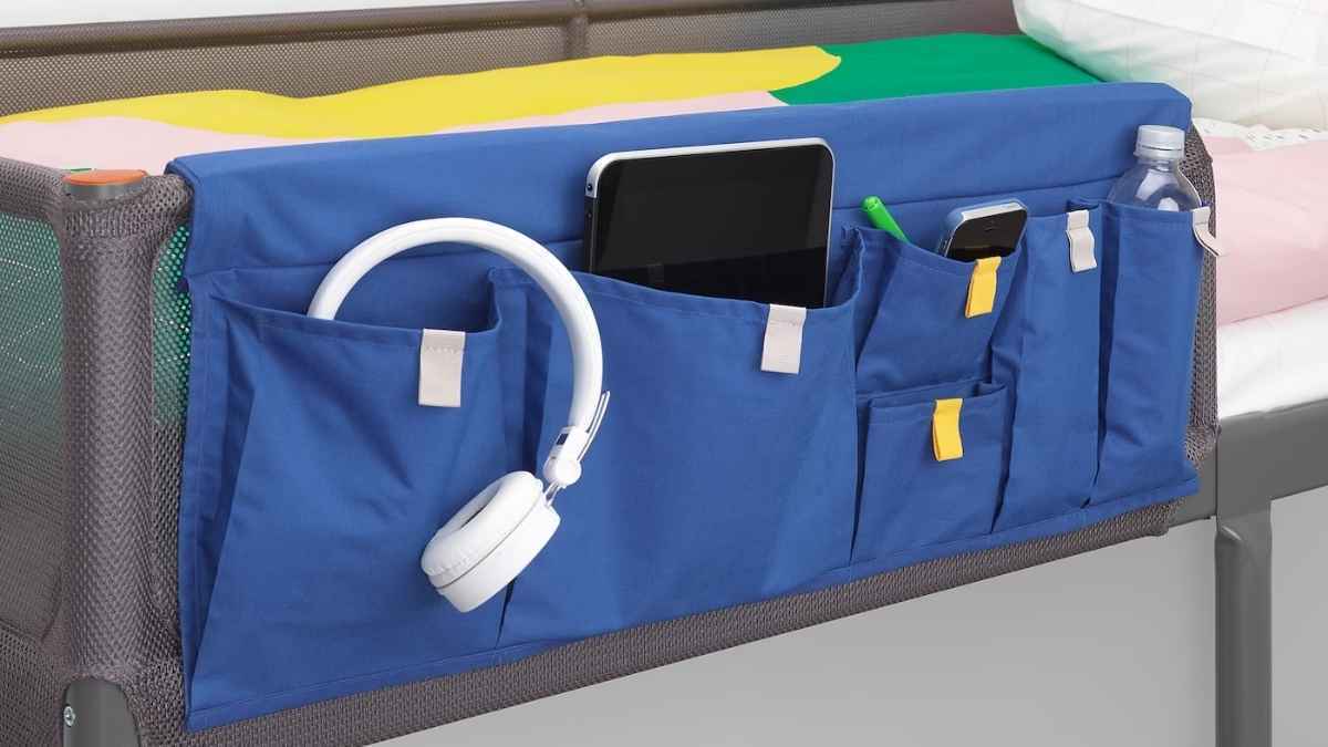 Almacenaje bolsillos cama, azul MÖJLIGHET