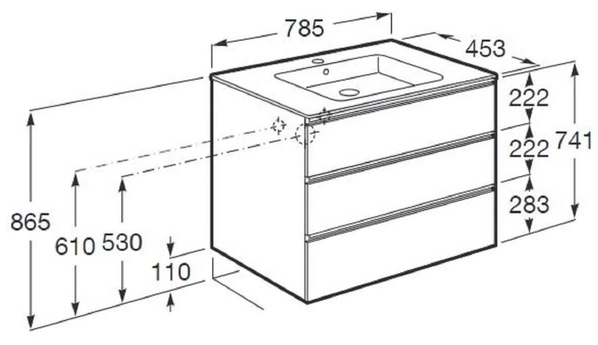 Mueble de baño con lavabo Vulcan ROCA blanco
