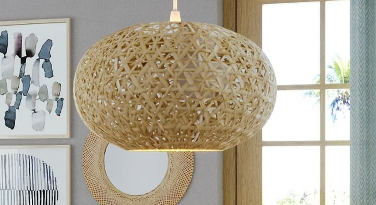 Lámpara de techo INSPIRE Hana bambú marrón de Leroy Merlin