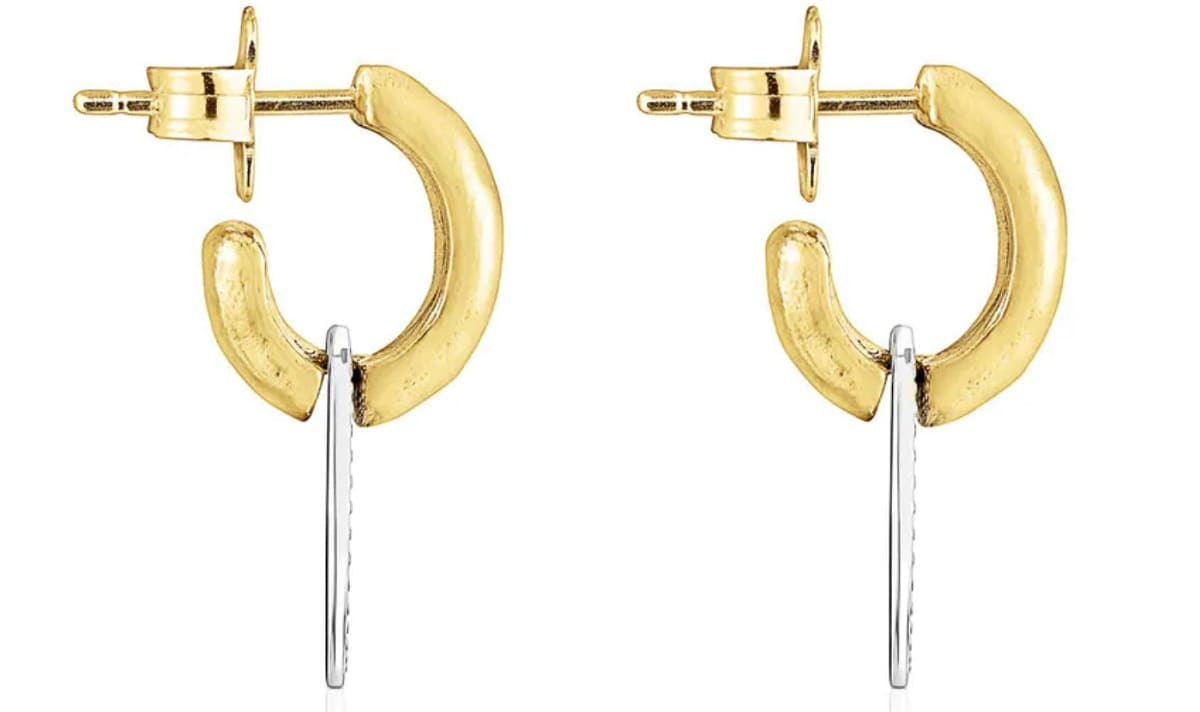 Criollas de plata vermeil y medalla de plata Oursin de Tous