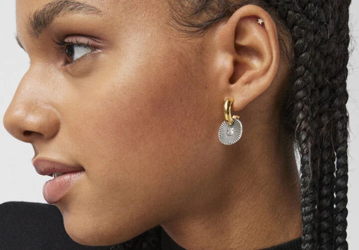 Criollas de plata vermeil y medalla de plata Oursin de Tous