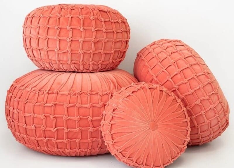 Puff decorativo VELVET naranja