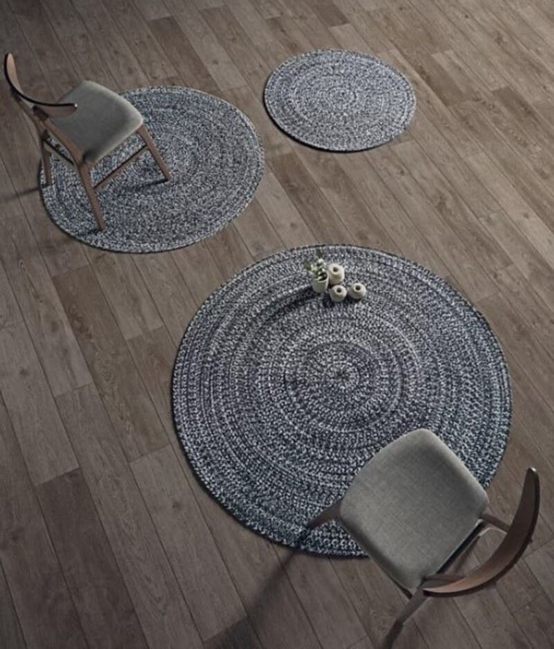 Alfombra de algodón EKIPS gris negro