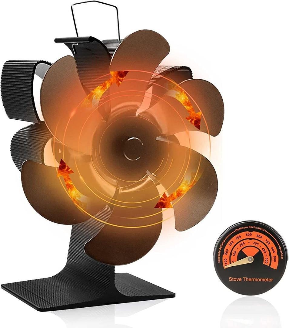 PNGOS Ventilador estufa leña de calefacción eléctrica