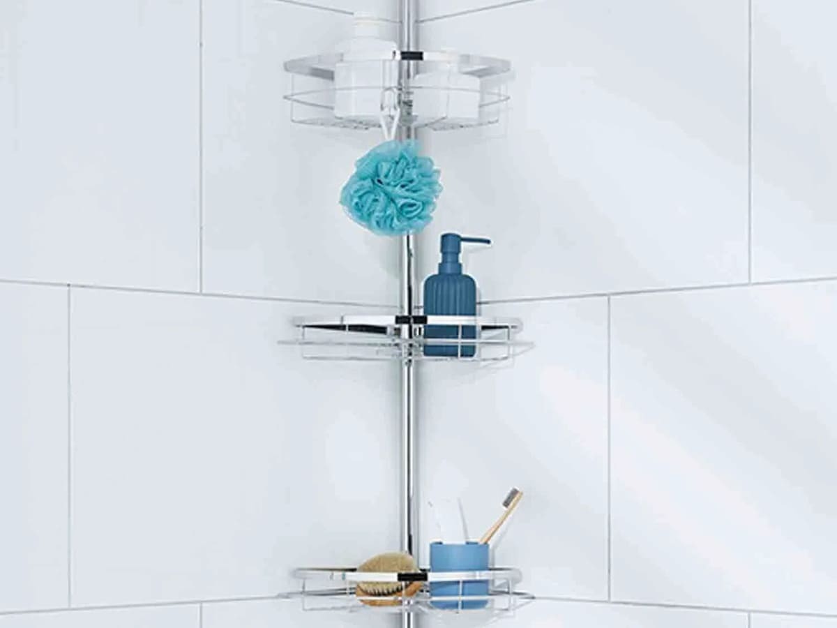 Estantería esquinera para baño telescópica