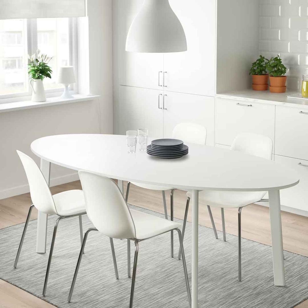 Mesa, blanco/efecto piedra blanco GIDEÅ