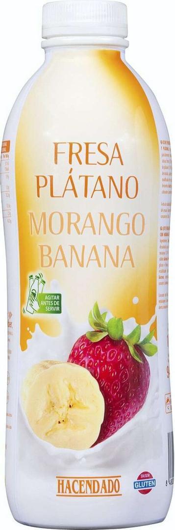 Bebida láctea de fresa y platano