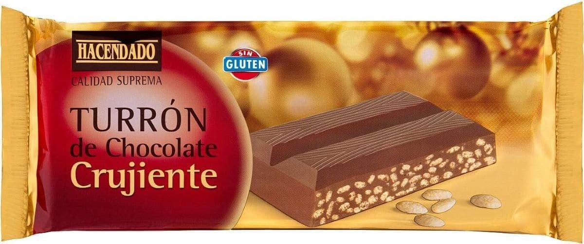Turrón de chocolate crujiente