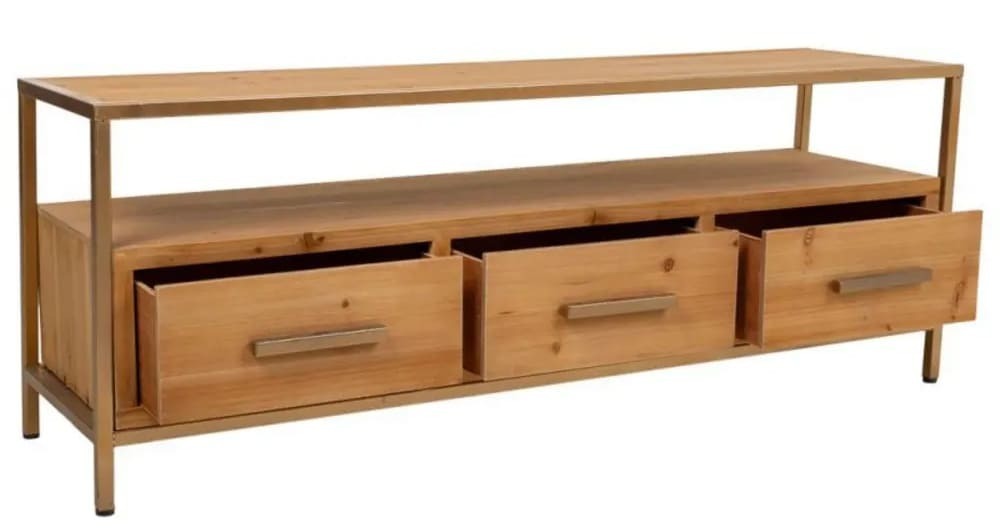 Mesa auxiliar de madera y metal