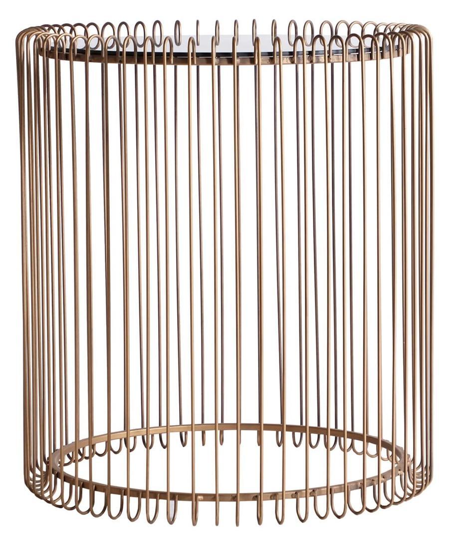 Mesa auxiliar de hierro y vidrio