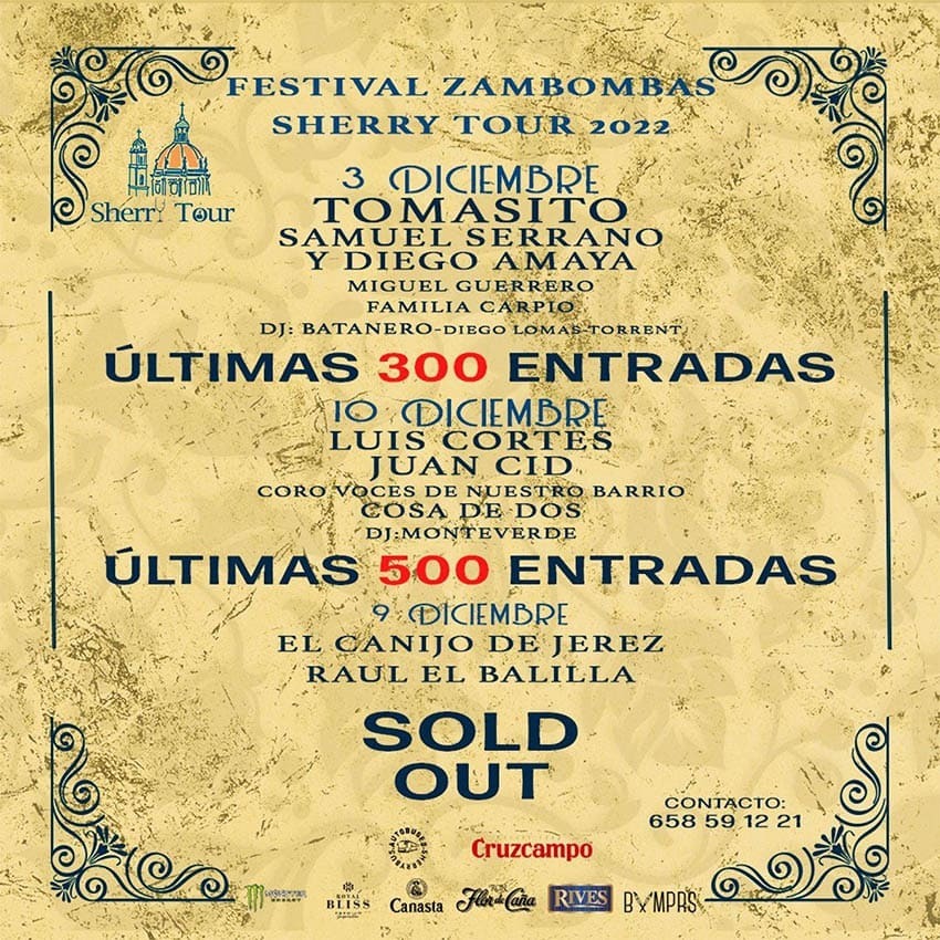 Entradas sel Festival Zambombas Sherry Tour 2022