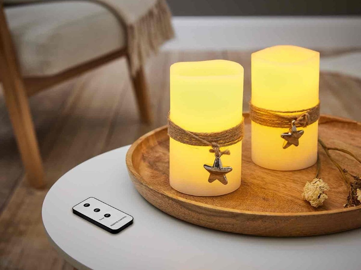 Set de 2 Velas LED de cera de decoración