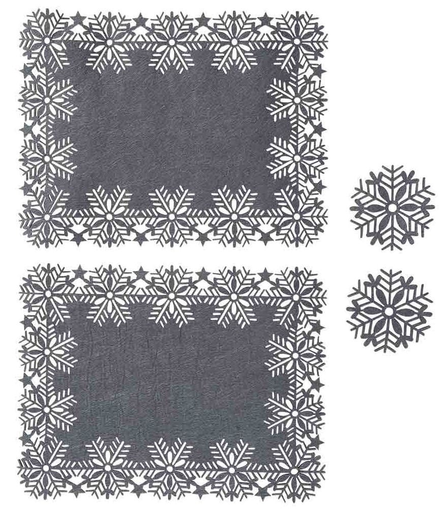 Camino de mesa y manteles individuales con posavasos