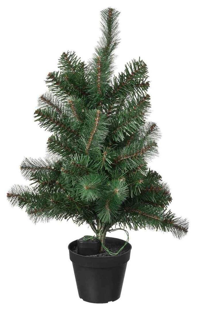 Planta artificial con LED, a pilas/árbol de navidad verde, 12 cm VINTERFINT