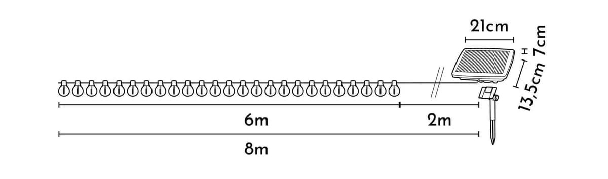 Guirnalda exterior solar Borealis 25 luces de Leroy Merlin