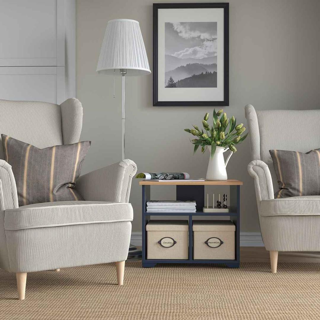 Mesa de centro, negro-azul SKRUVBY