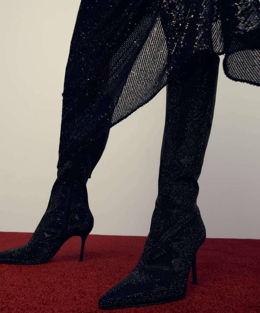 BOTA TACÓN ALTO BRILLOS