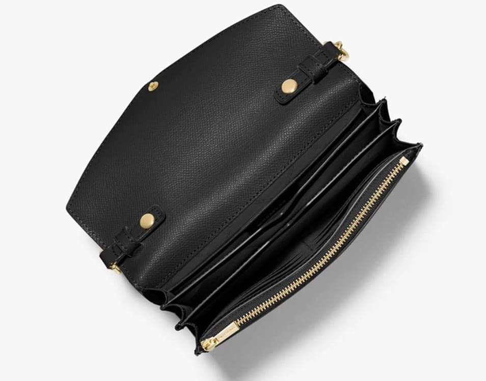 Bolso tipo sobre Jet Set de piel negro de Michael Kors