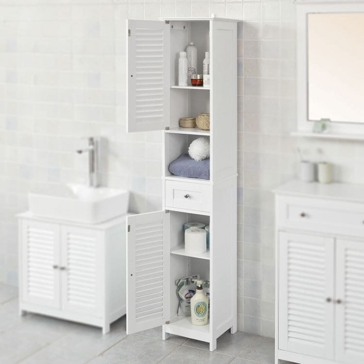 Mueble de baño con puertas abatibles