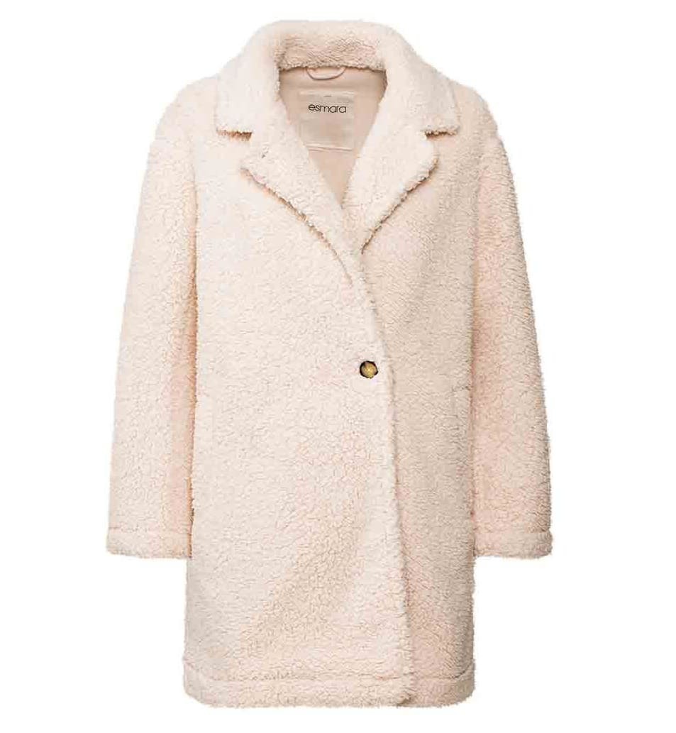 Abrigo de solapa clásica de borreguito de Lidl 1