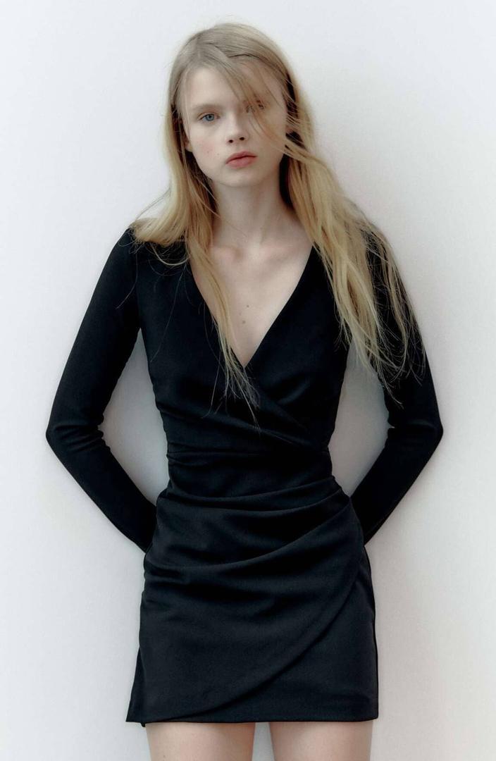 VESTIDO DRAPEADO NEGRO