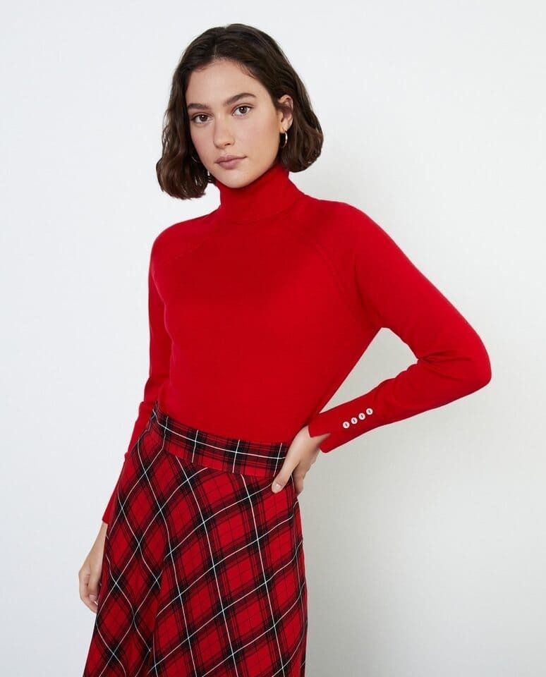 Jersey de mujer cuello cisne y botones TINTORETTO