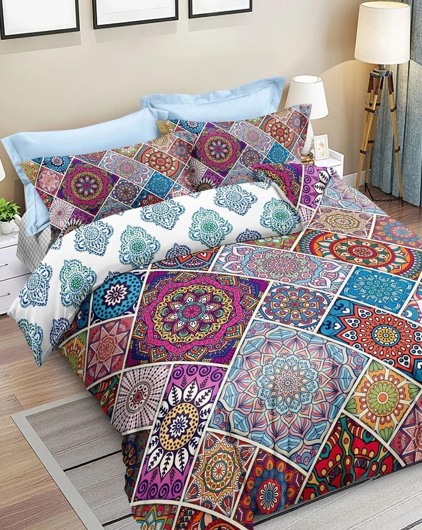 Set colcha sin relleno con patrón de mándala