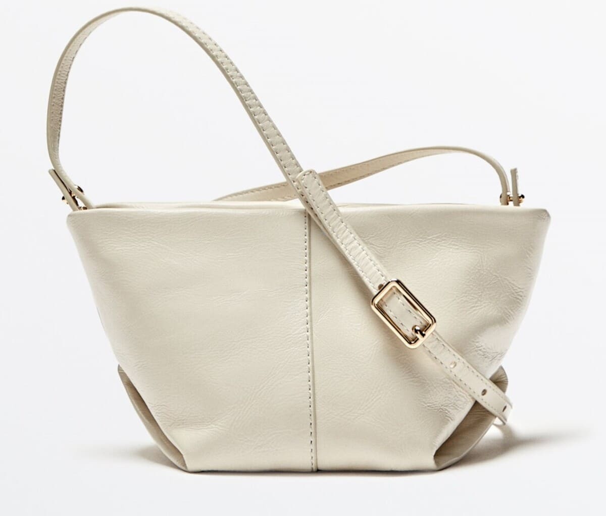 Bolso trapecio mini piel pouch y bandolera