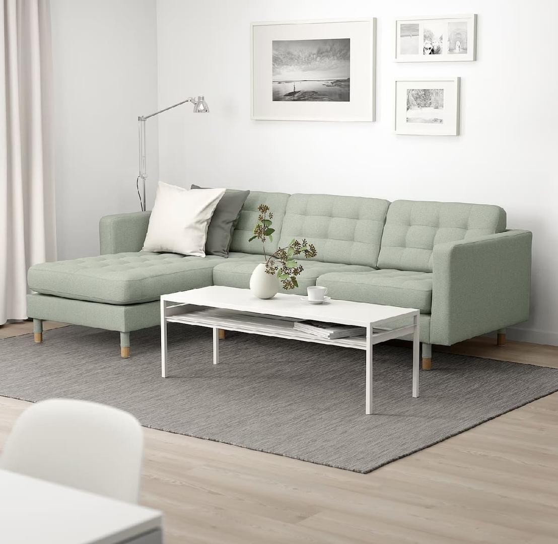Sofá de 3 plazas + chaiselongue/Gunnared LANDSKORNA de Ikea
