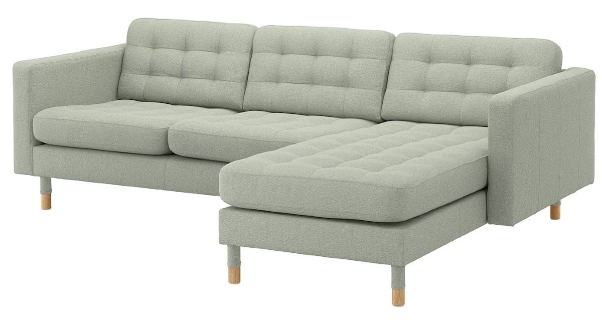 Sofá de 3 plazas + chaiselongue/Gunnared LANDSKORNA de Ikea