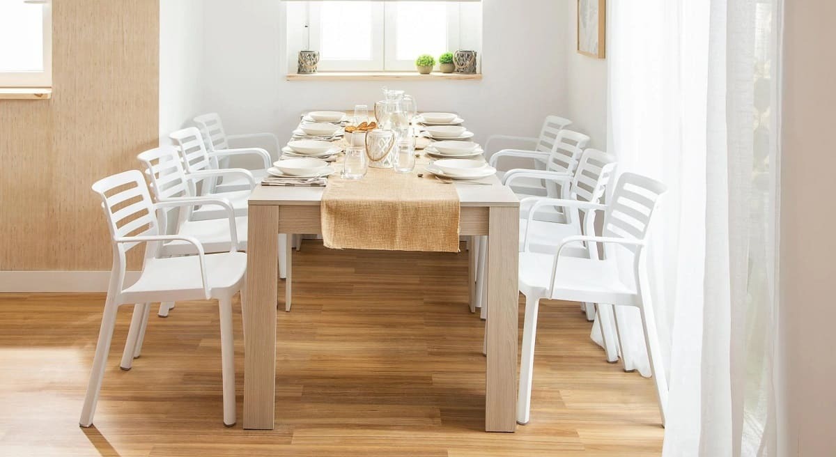 Mesa de comedor extensible Kiona gris de Leroy Merlin