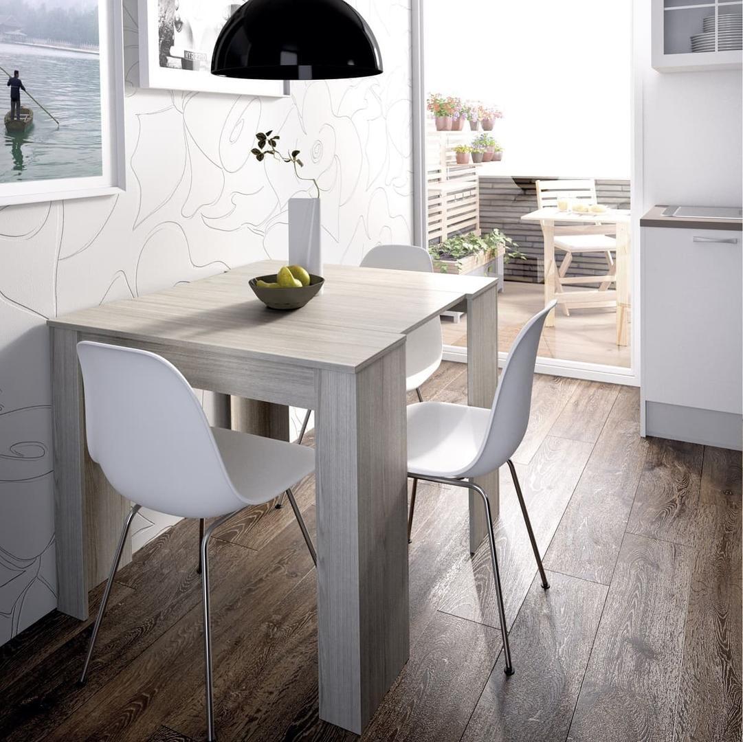 Mesa de comedor extensible Kiona gris de Leroy Merlin