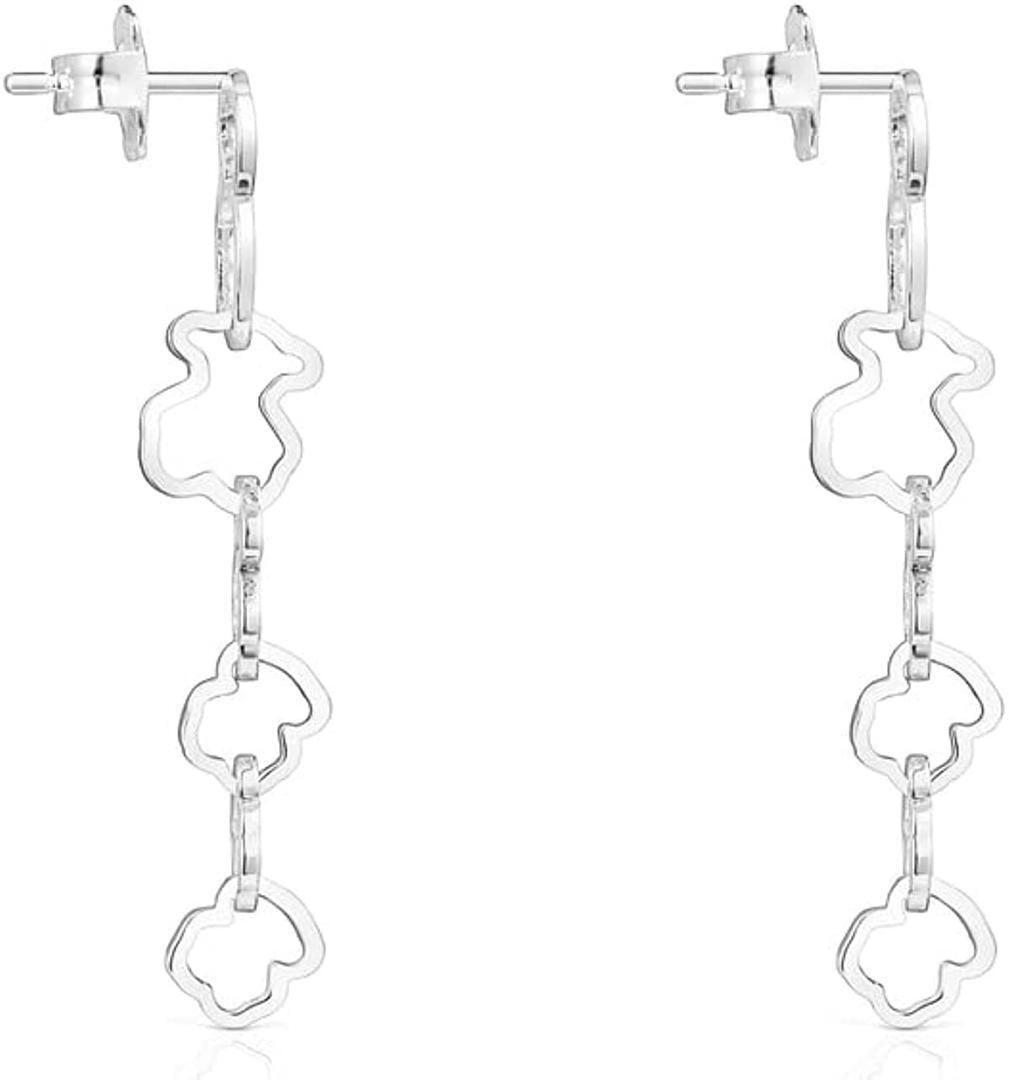 TOUS Pendientes largos de plata de primera ley en Amazon