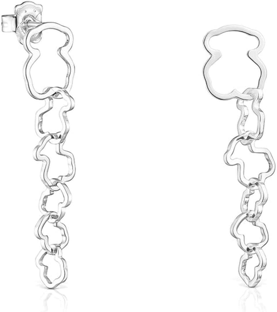 TOUS Pendientes largos de plata de primera ley en Amazon