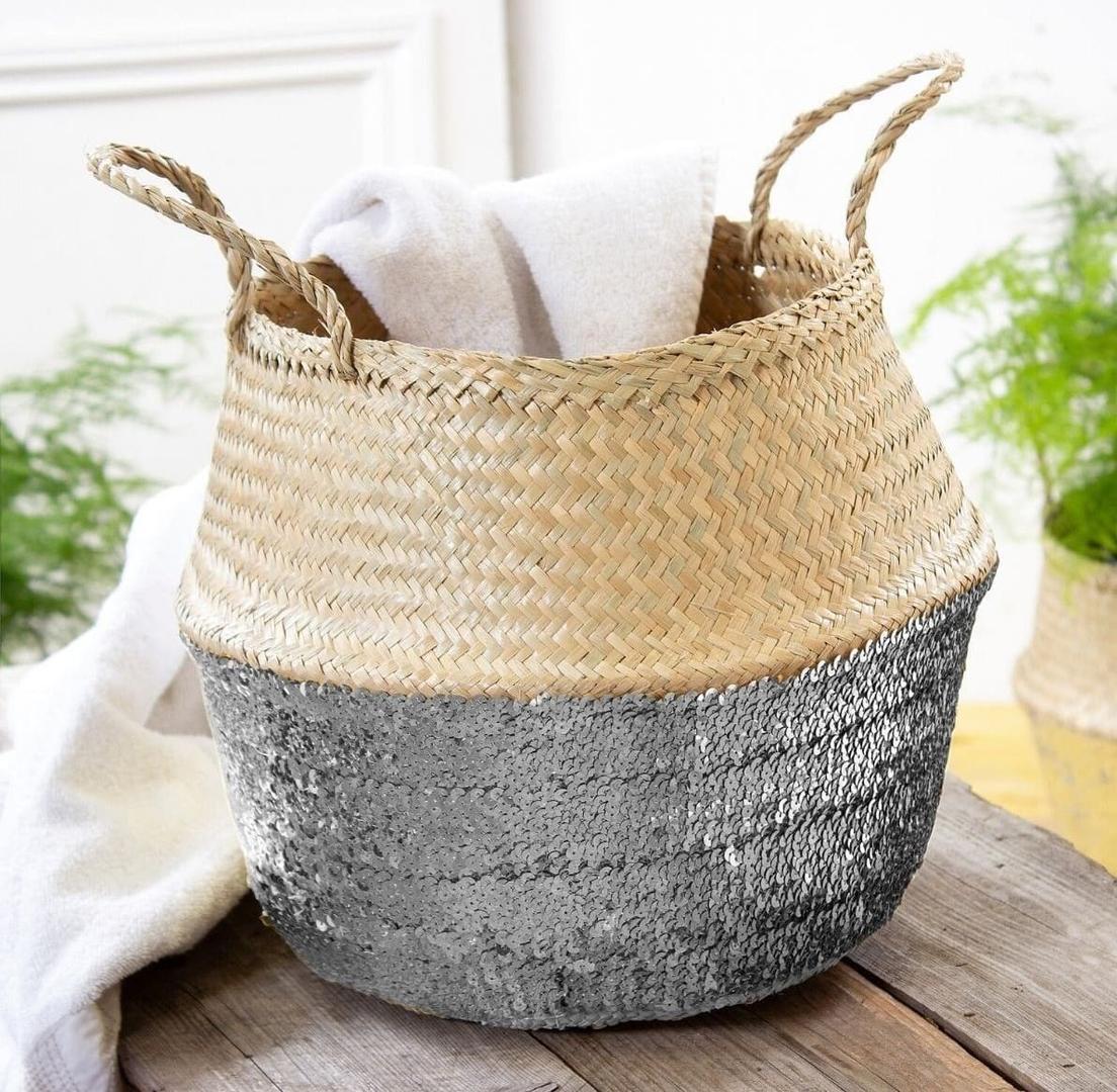 Cesta redonda de Junco Marino