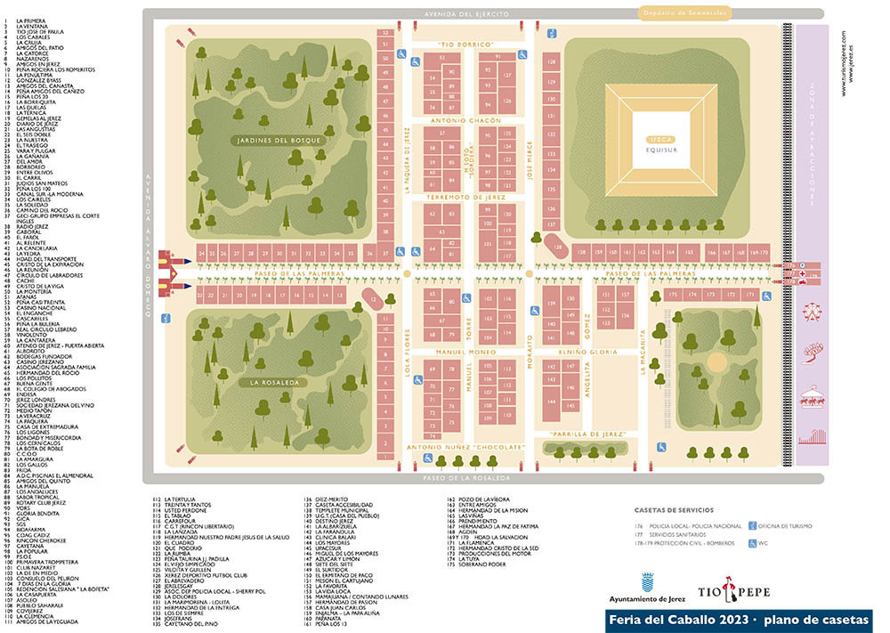 Plano Numérico Feria del Caballo de Jerez 2023
