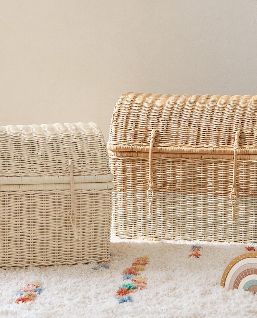 Cesta baúl de ratán