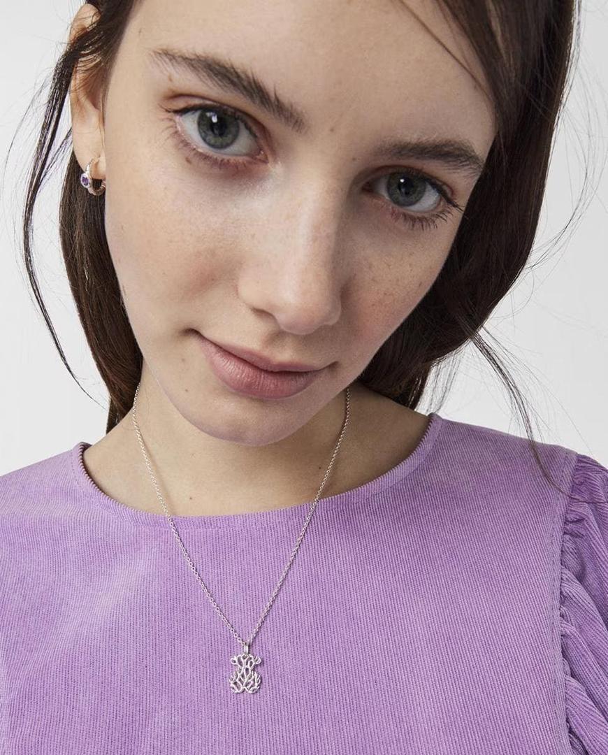 Collar Oceaan de plata motivo oso coral