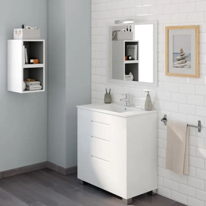 Mueble de baño con lavabo asimétrico