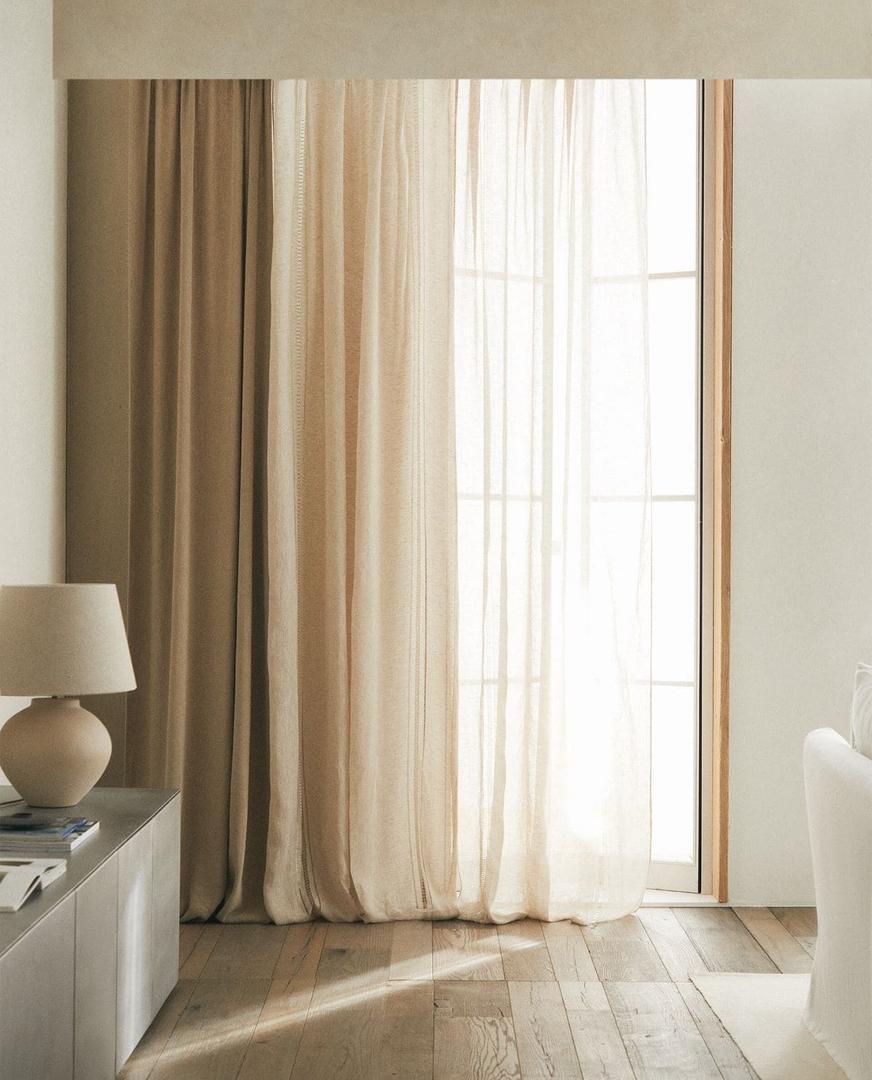 Cortina de lino vainica vertical