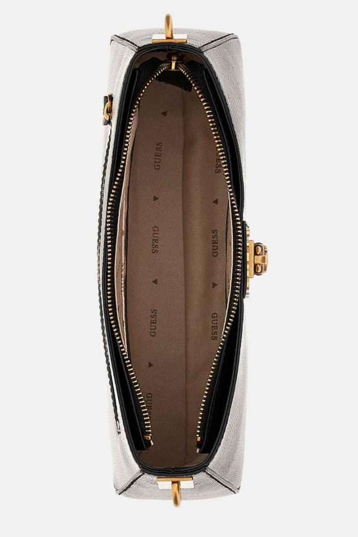 Bolso de hombro Ginevra Elite en negro con grabado Guess