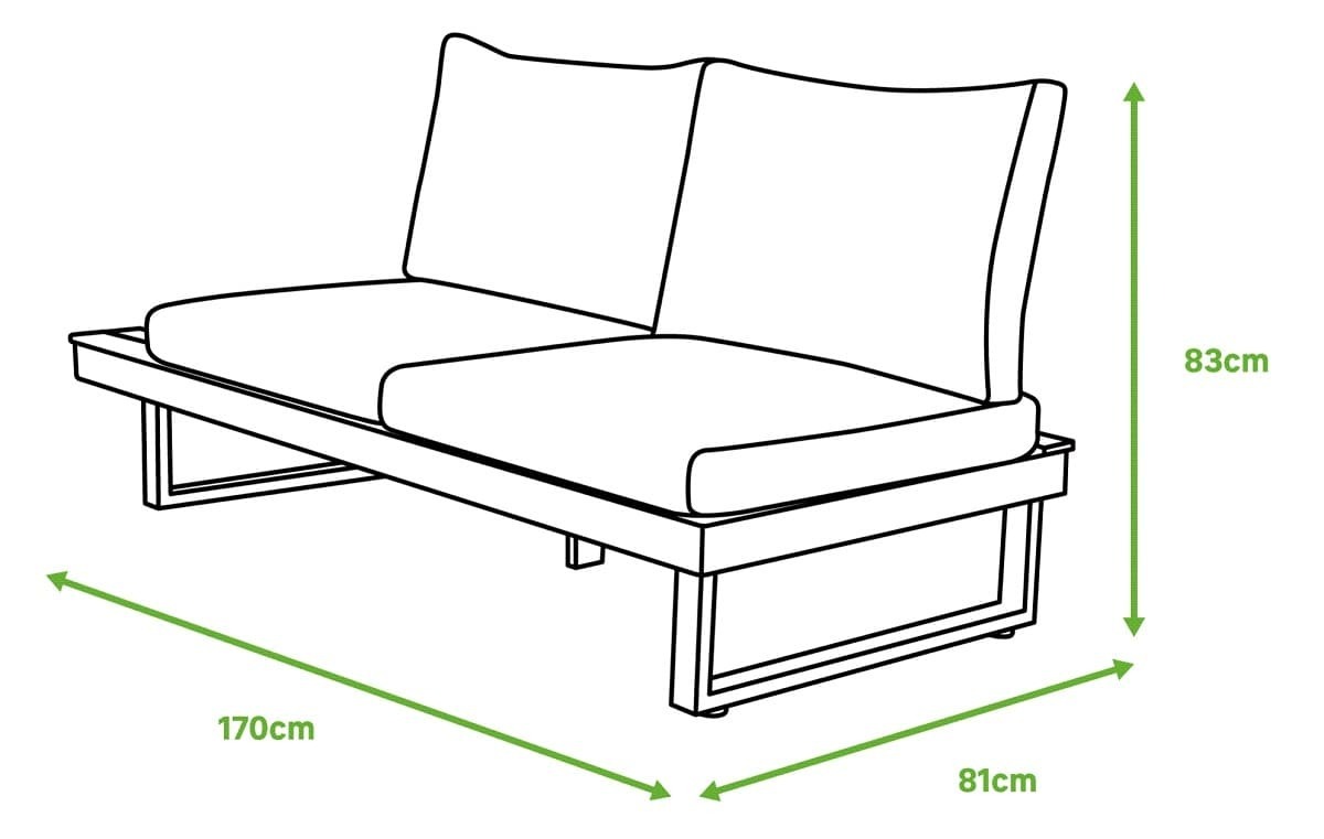Sofá de exterior izquierdo serie Nilo de Leroy Merlin